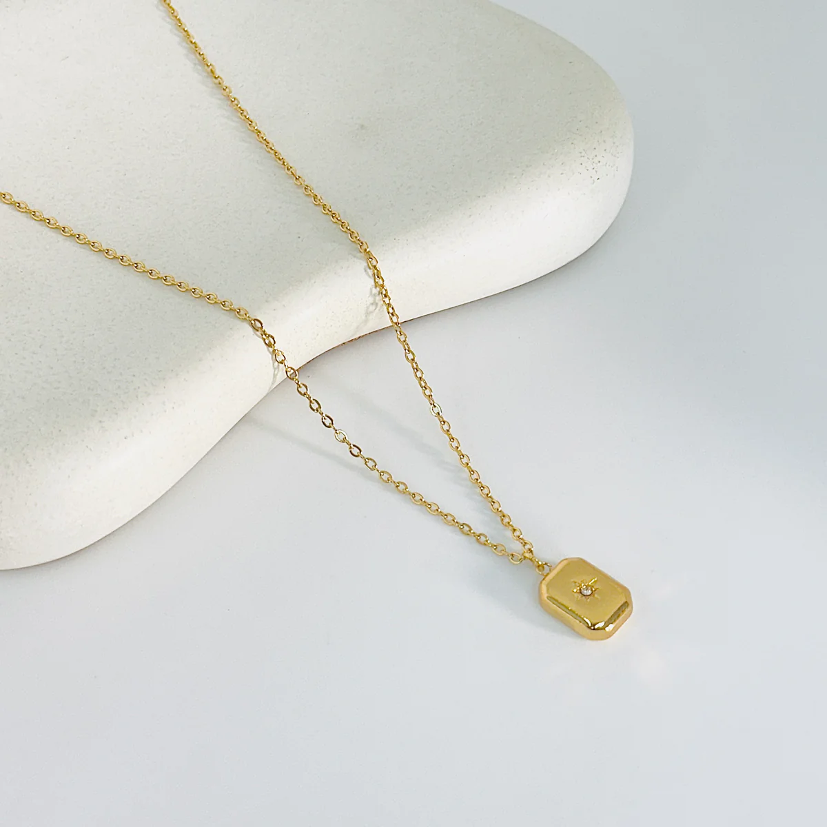 Multi White Stone Gold Necklace